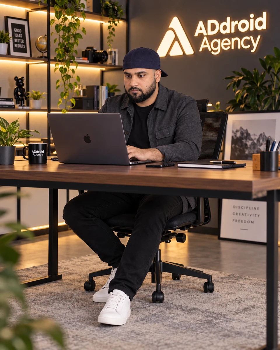 Shoeb at work in the ADdroid studio